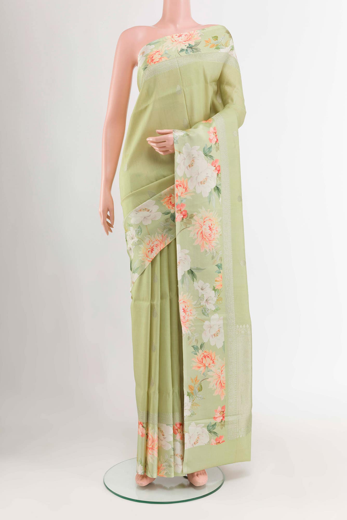 Light Green Tussar Saree