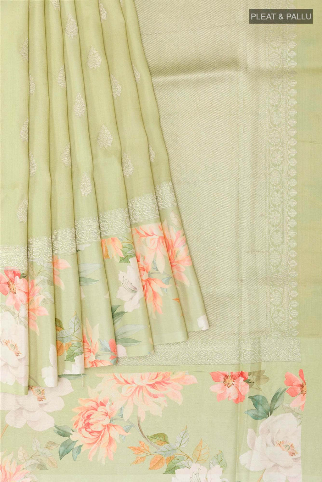 Light Green Tussar Saree