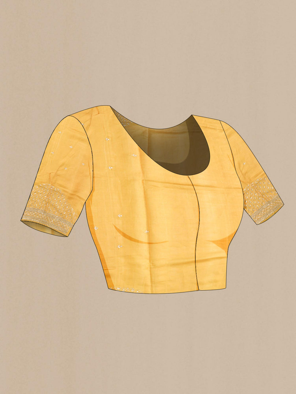 Yellow Bhagalpuri Tussar Silk Saree