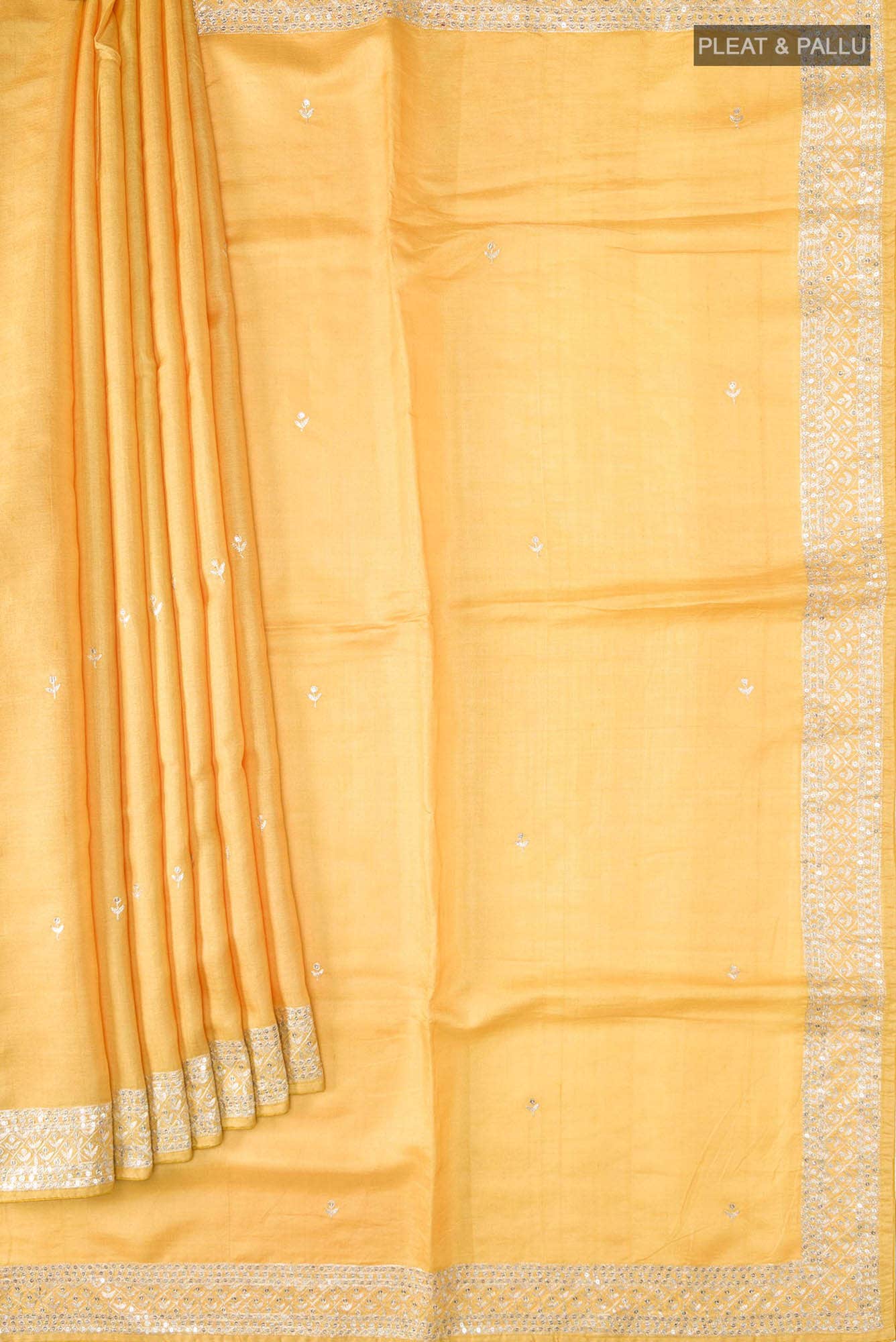 Yellow Bhagalpuri Tussar Silk Saree