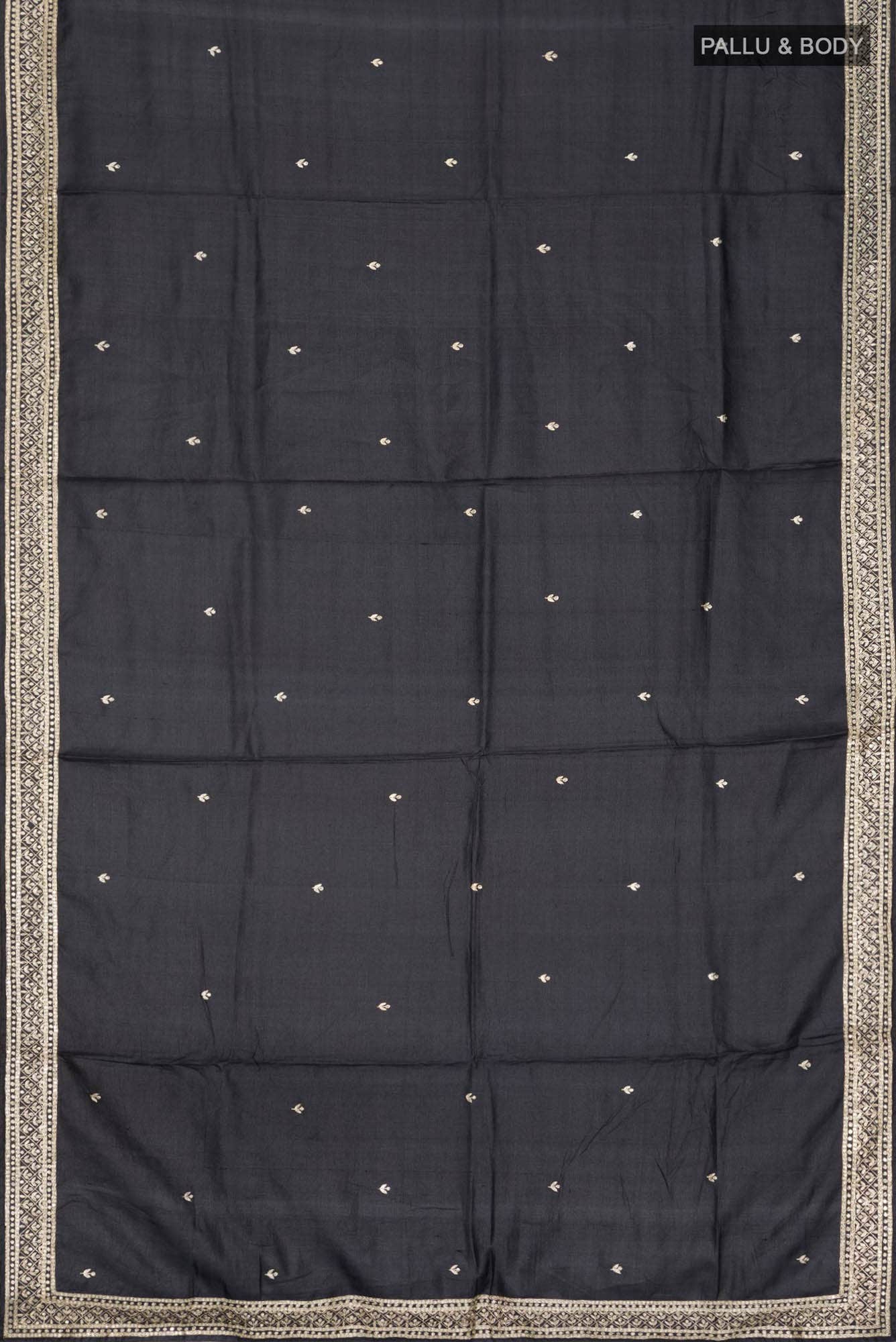 Black Bhagalpuri Tussar Silk Saree
