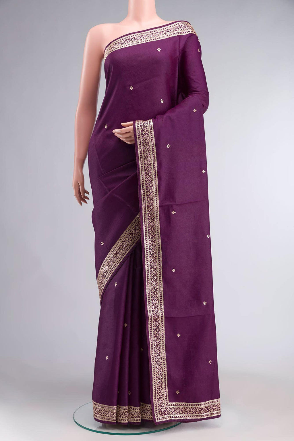 Purple Bhagalpuri Tussar Silk Saree