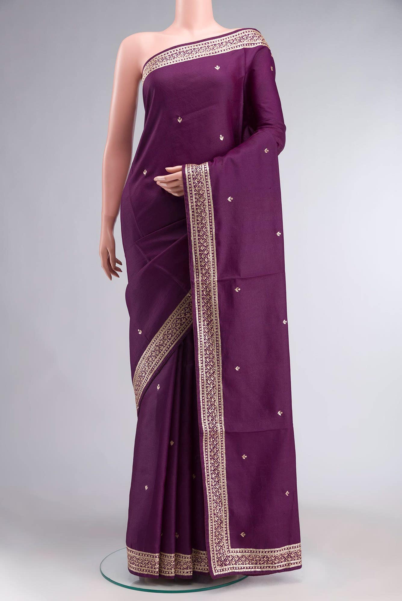 Purple Bhagalpuri Tussar Silk Saree