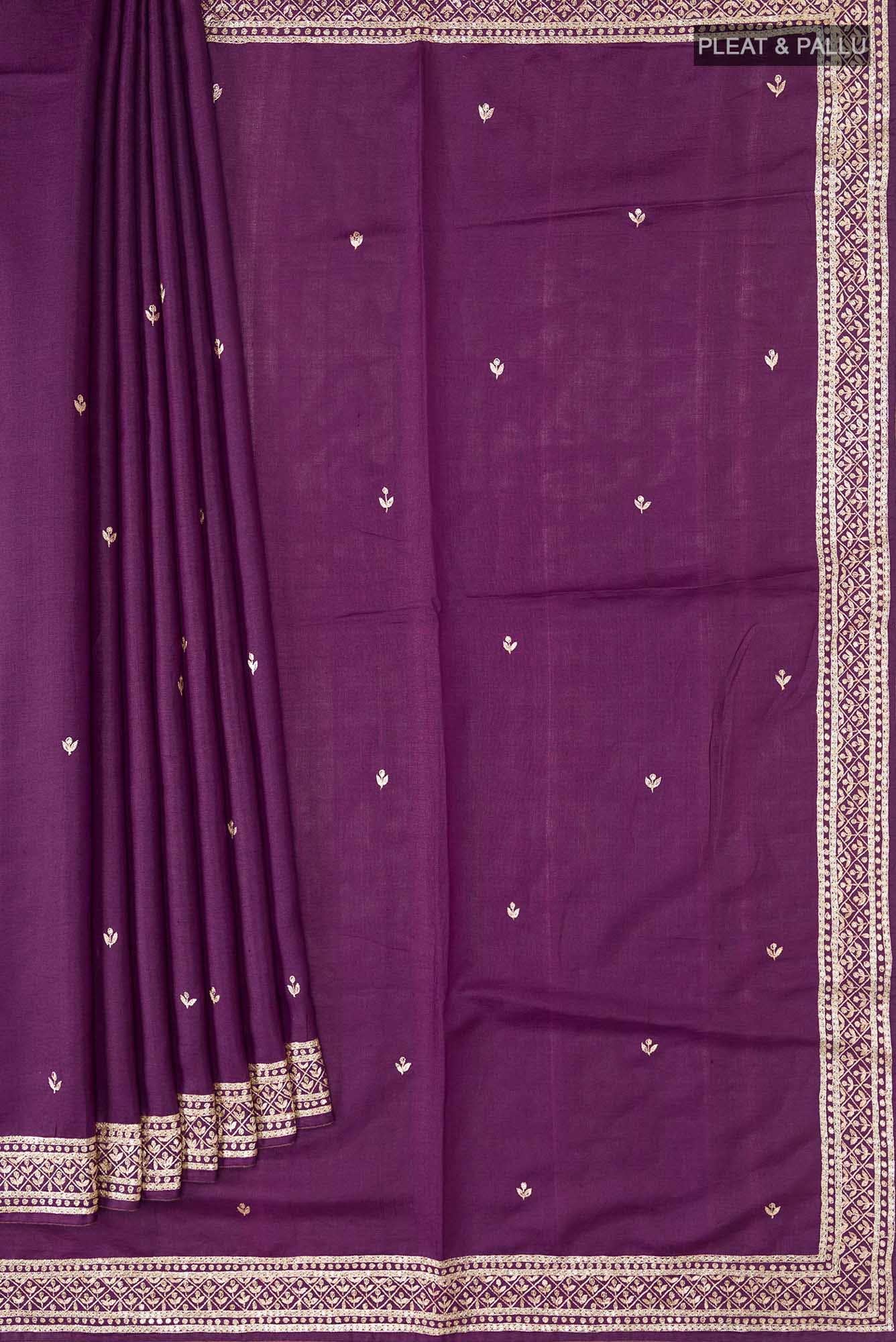 Purple Bhagalpuri Tussar Silk Saree