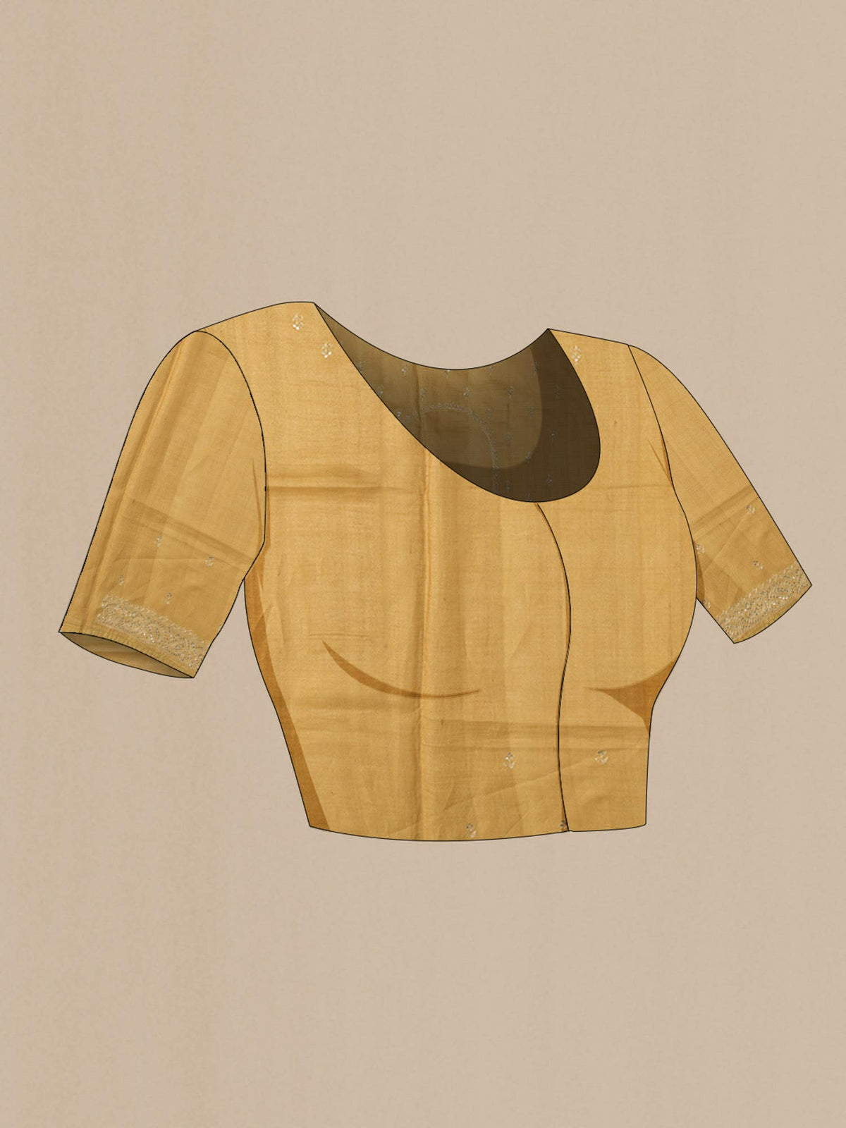 Beige Bhagalpuri Tussar Silk Saree