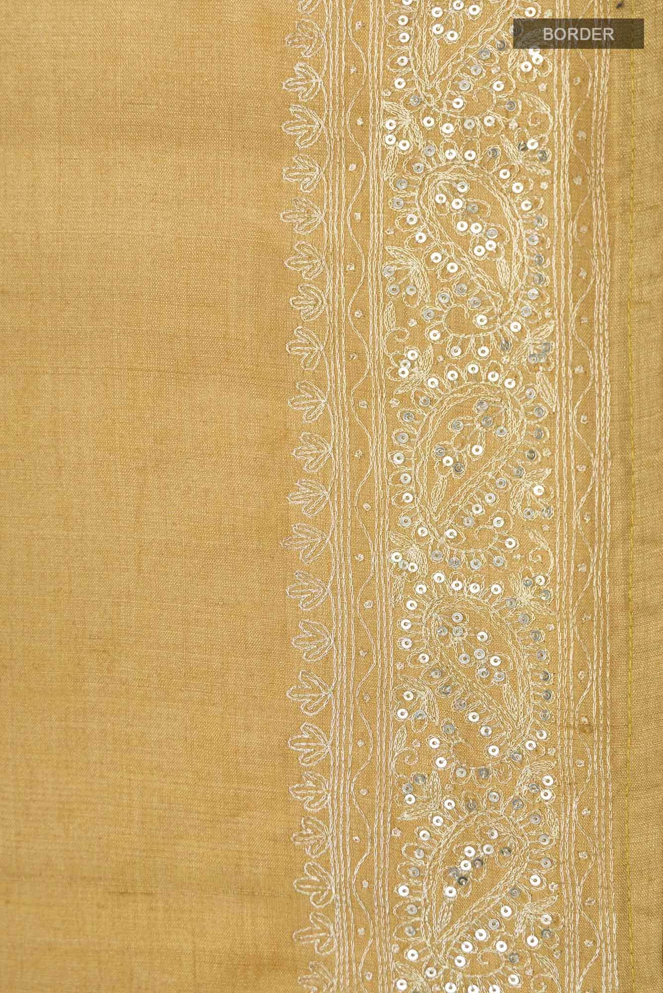 Yellow Bhagalpuri Tussar Silk Saree