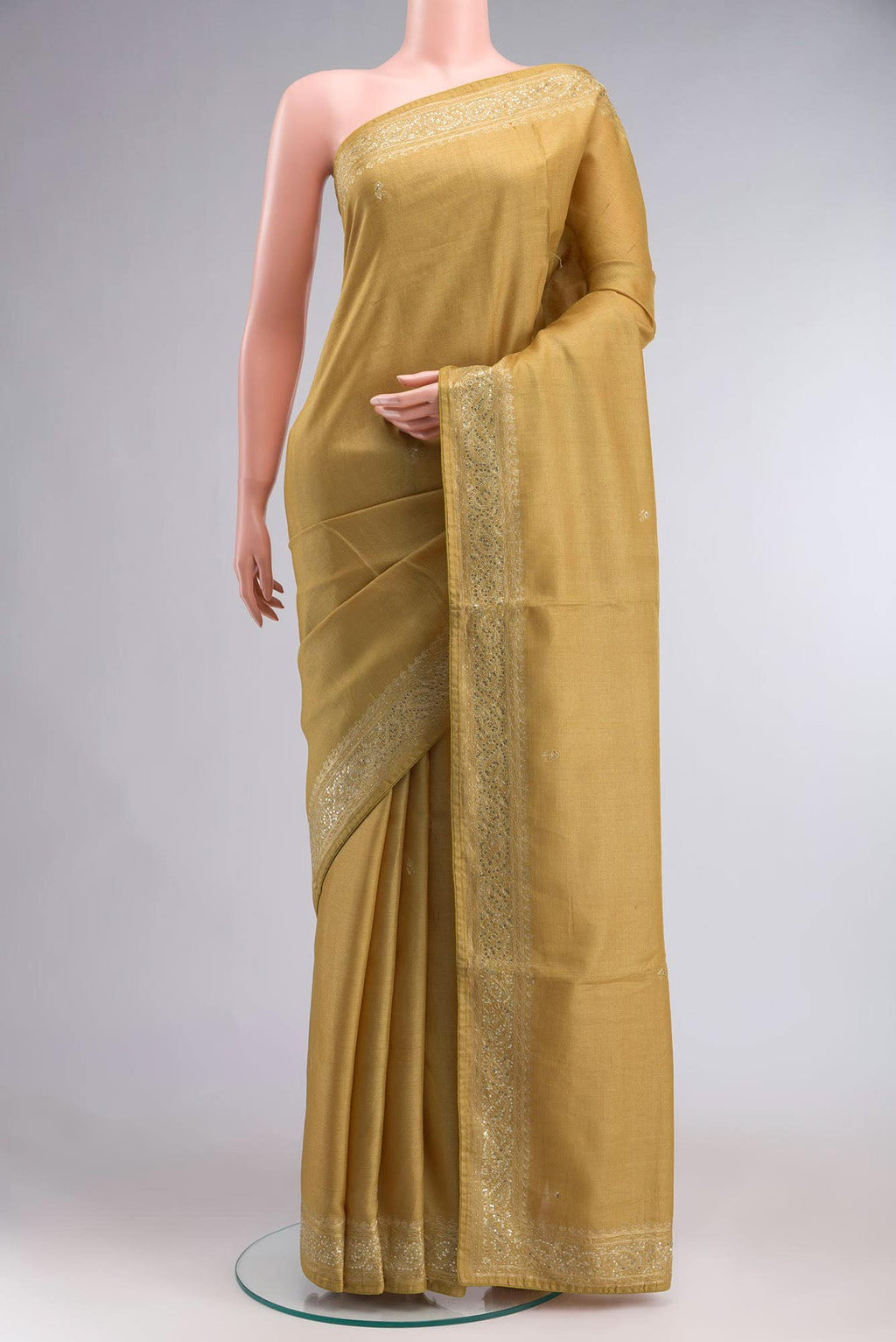 Yellow Bhagalpuri Tussar Silk Saree