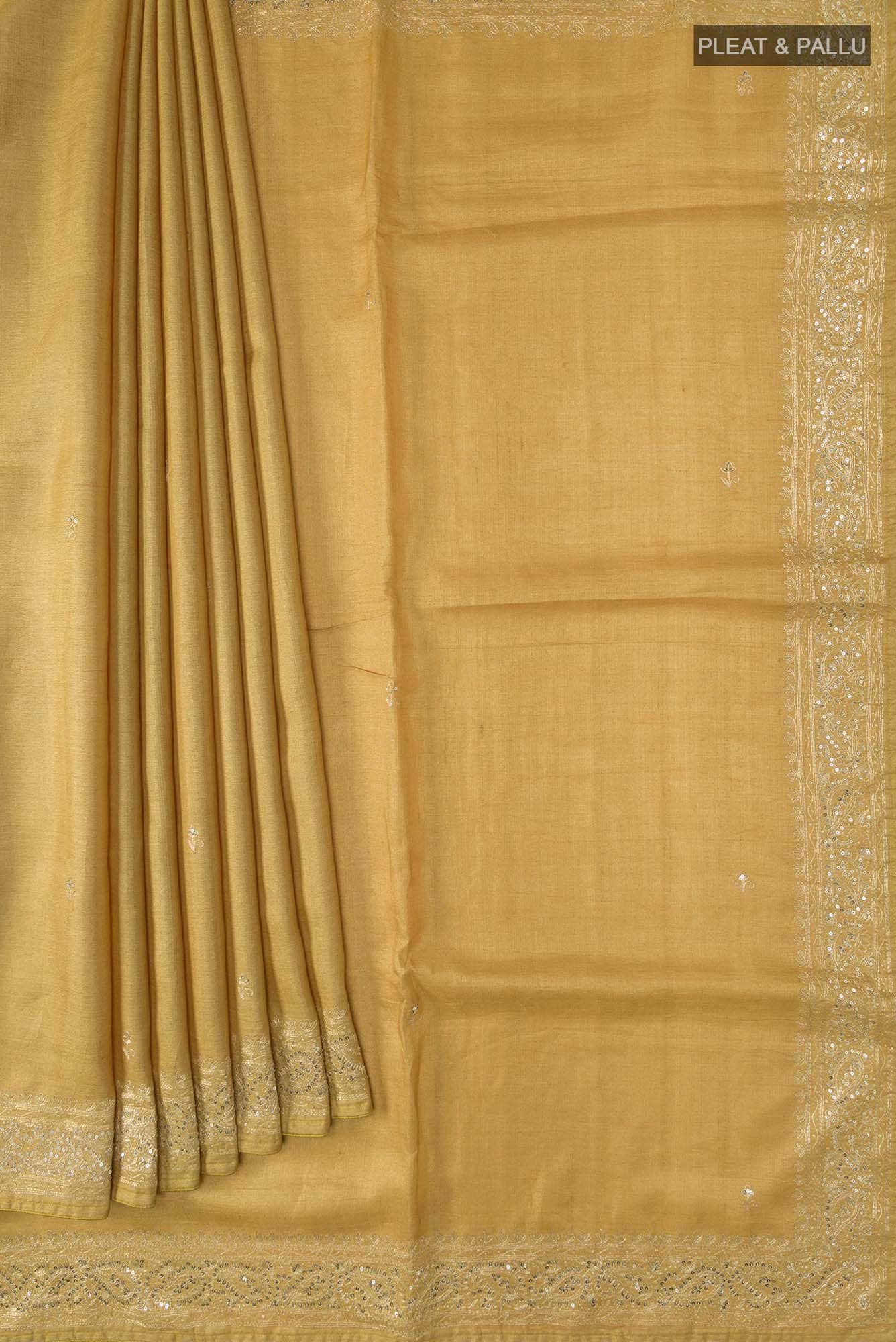 Beige Bhagalpuri Tussar Silk Saree