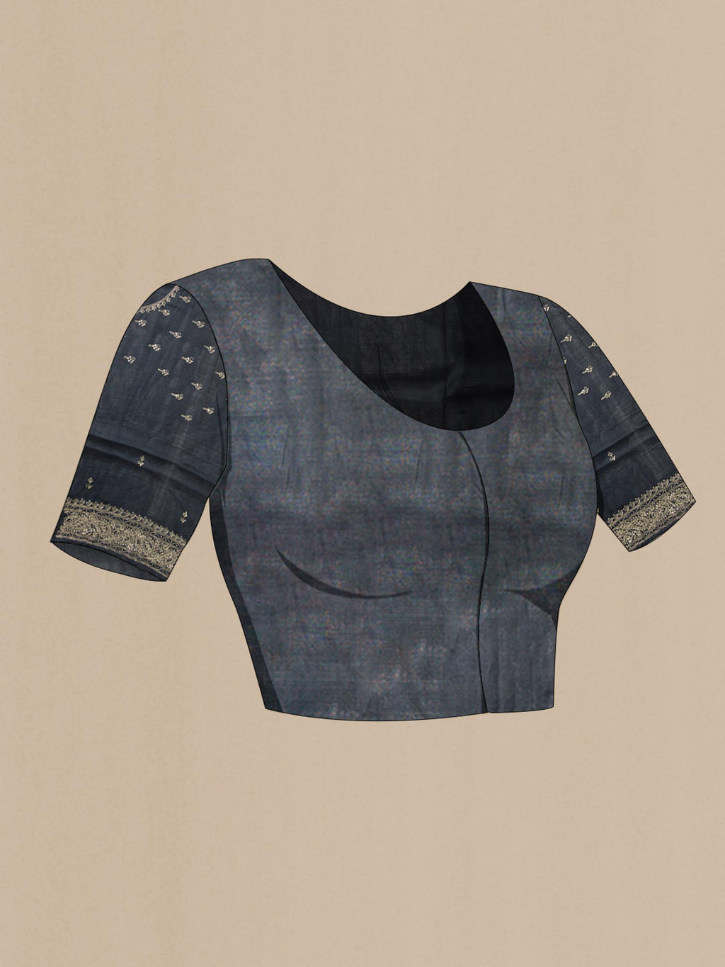 Black Bhagalpuri Tussar Silk Saree