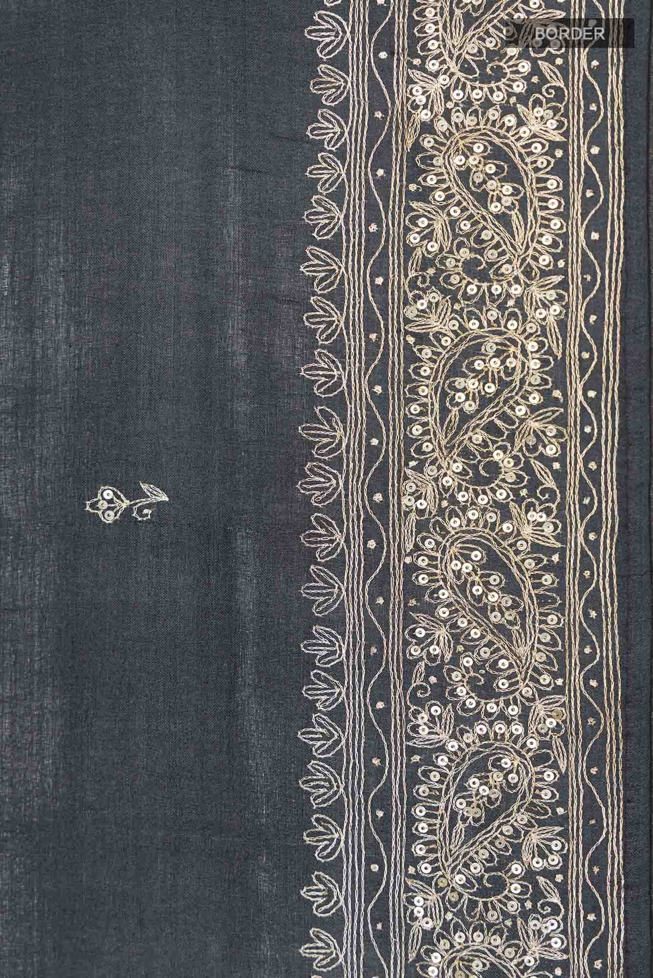 Black Bhagalpuri Tussar Silk Saree