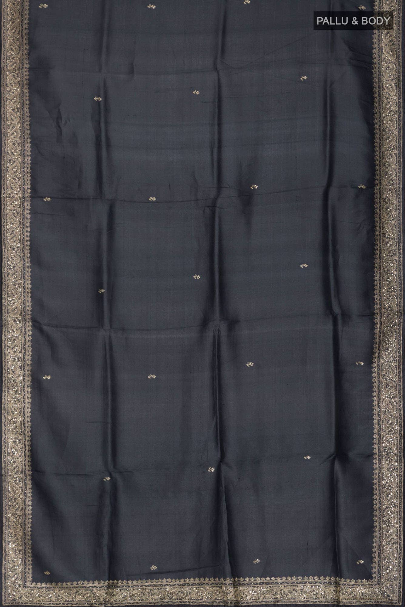 Black Bhagalpuri Tussar Silk Saree