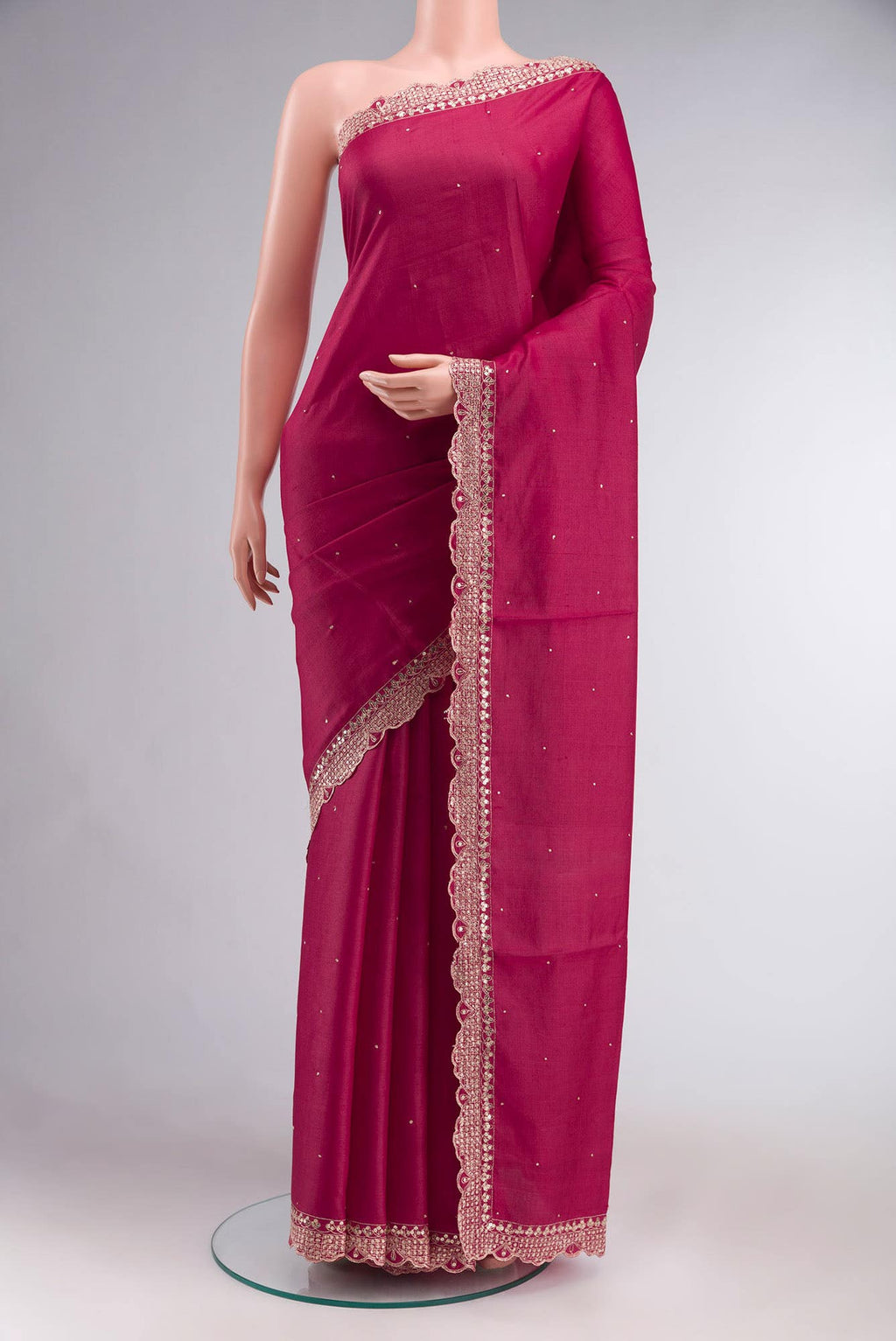 Maroon Bhagalpuri Tussar Silk Saree