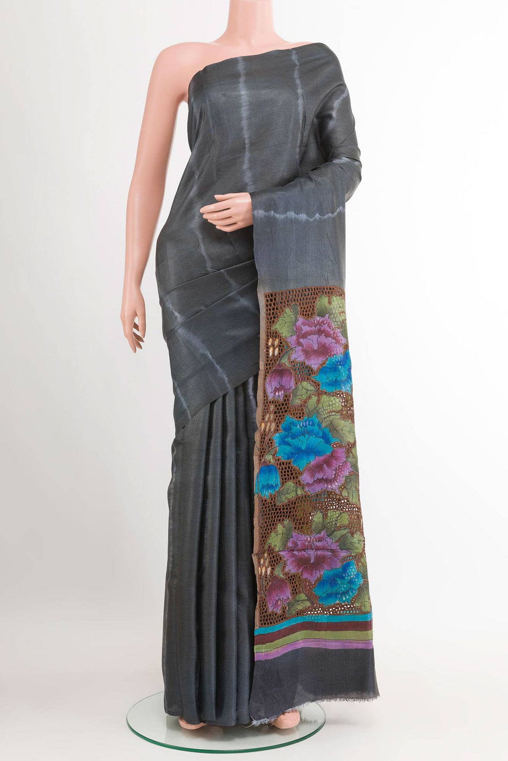 Grey Tussar Saree