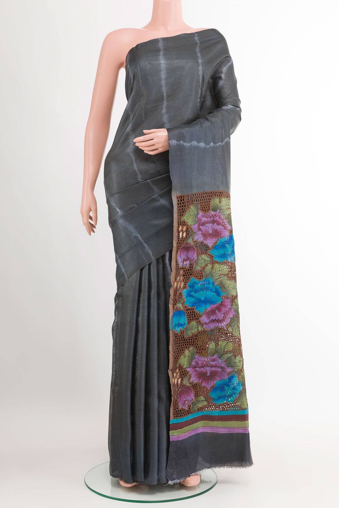 Grey Tussar Saree