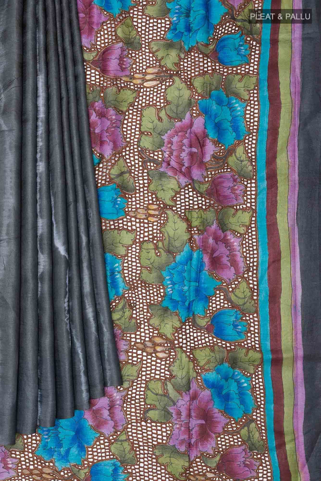 Grey Tussar Saree
