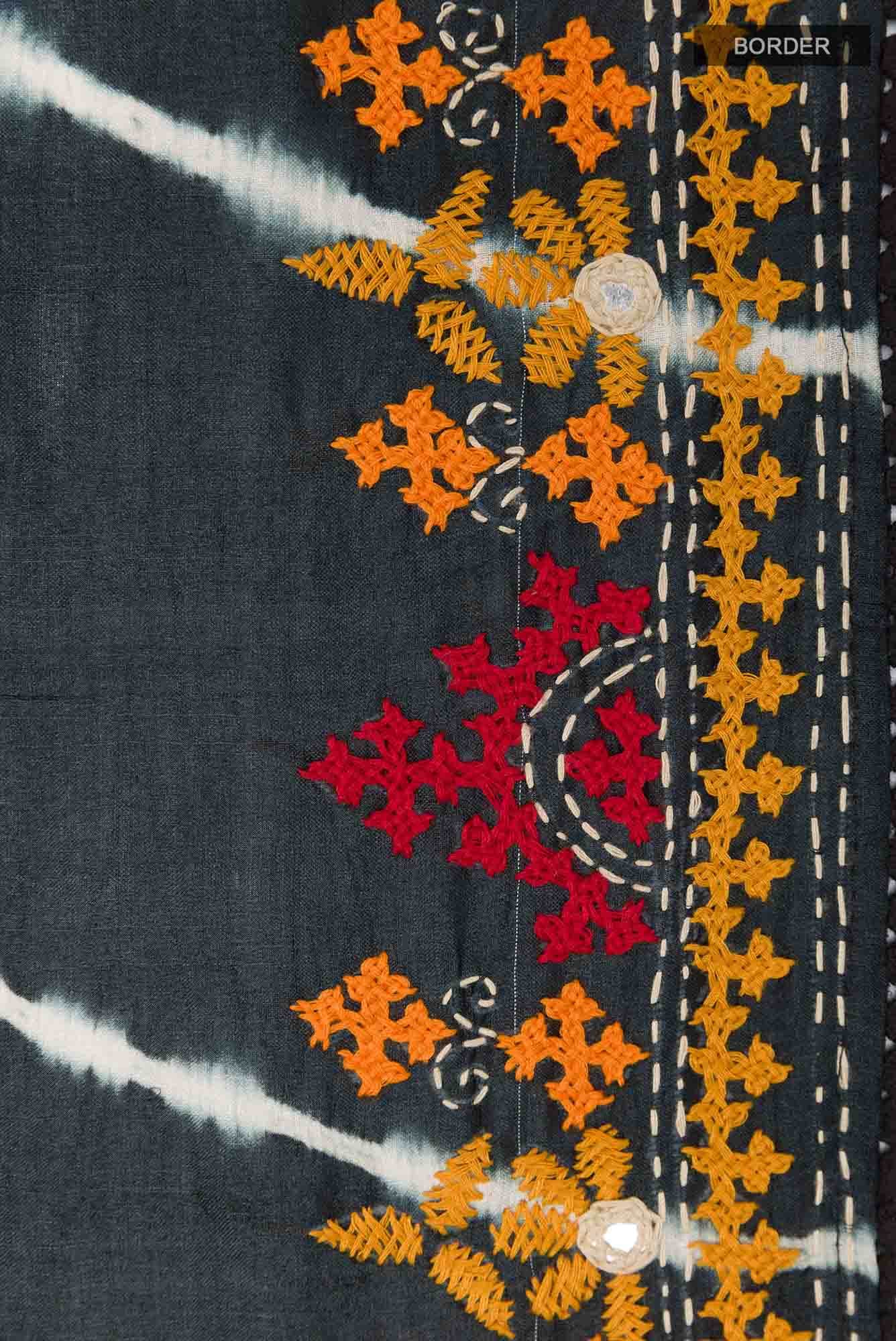 Black Tussar Saree