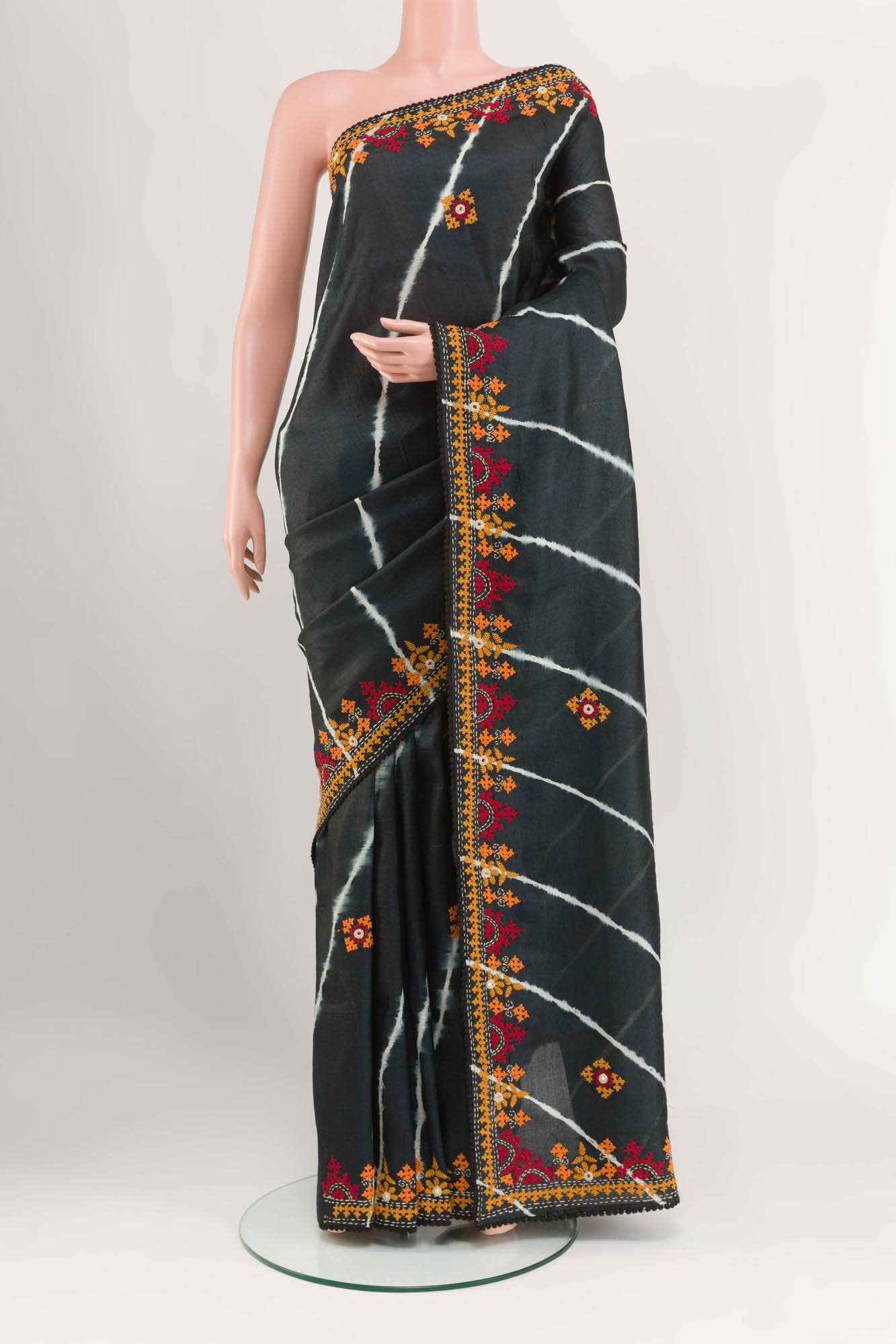 Black Tussar Saree