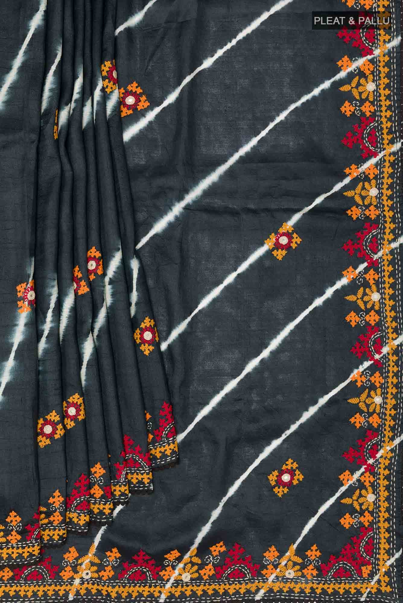 Black Tussar Saree