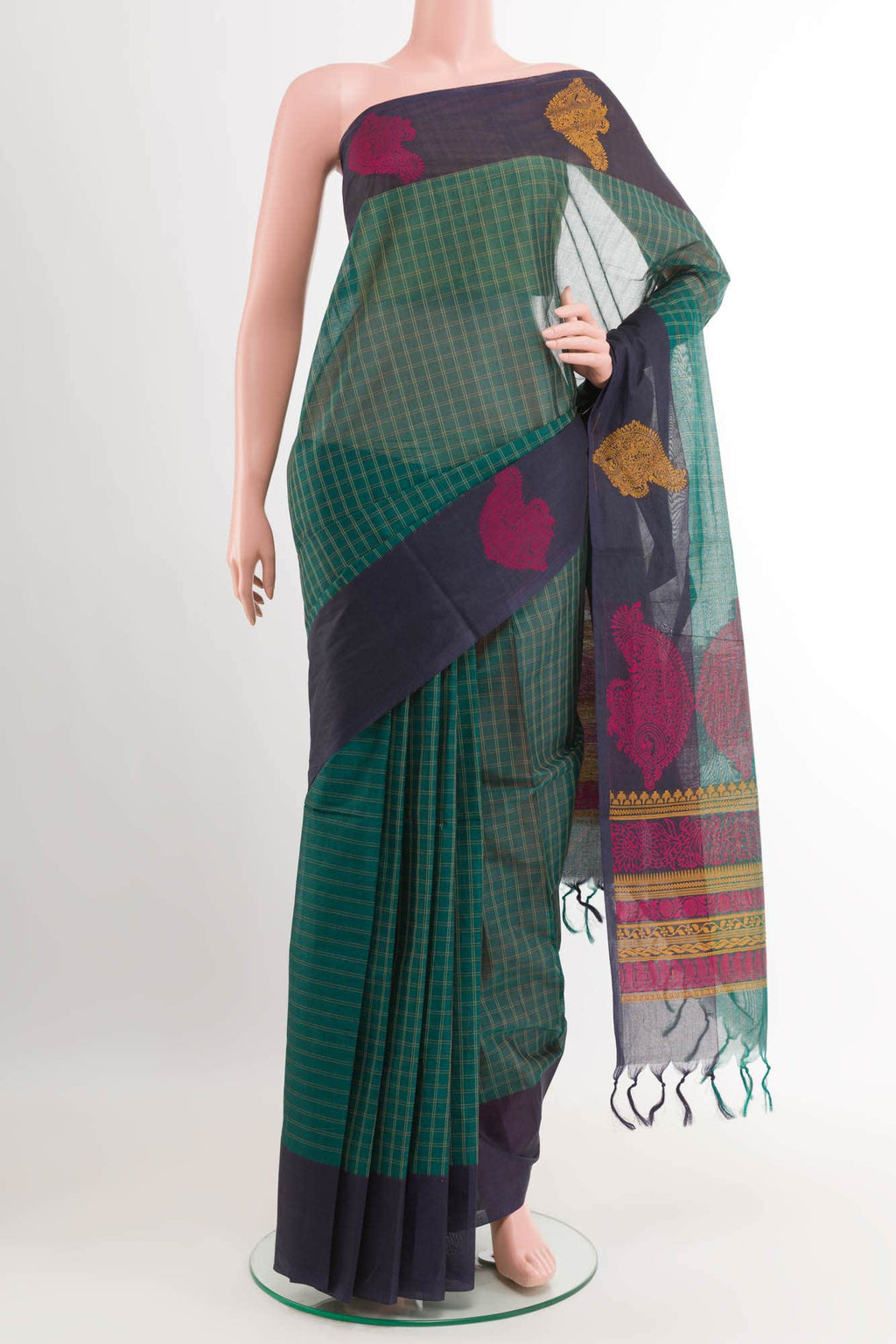 Green Coimbatore Cotton Saree