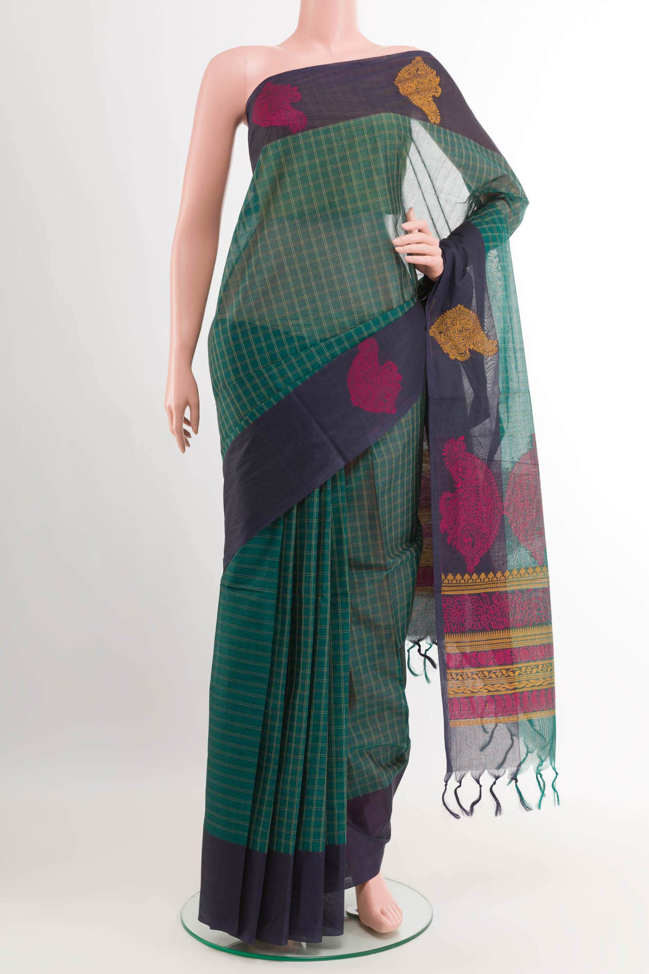 Green Coimbatore Cotton Saree