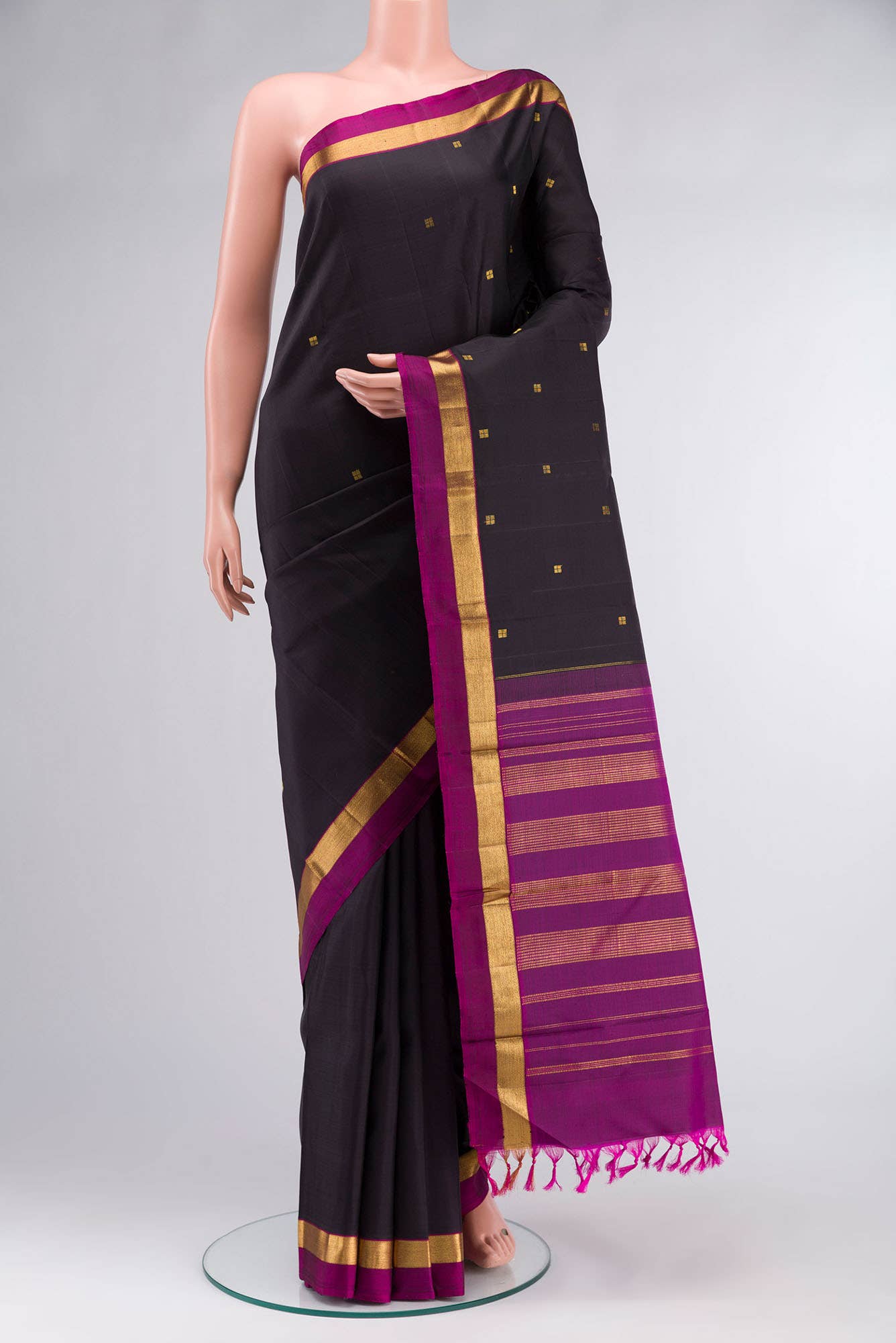 Black Kanchipuram Silk Saree