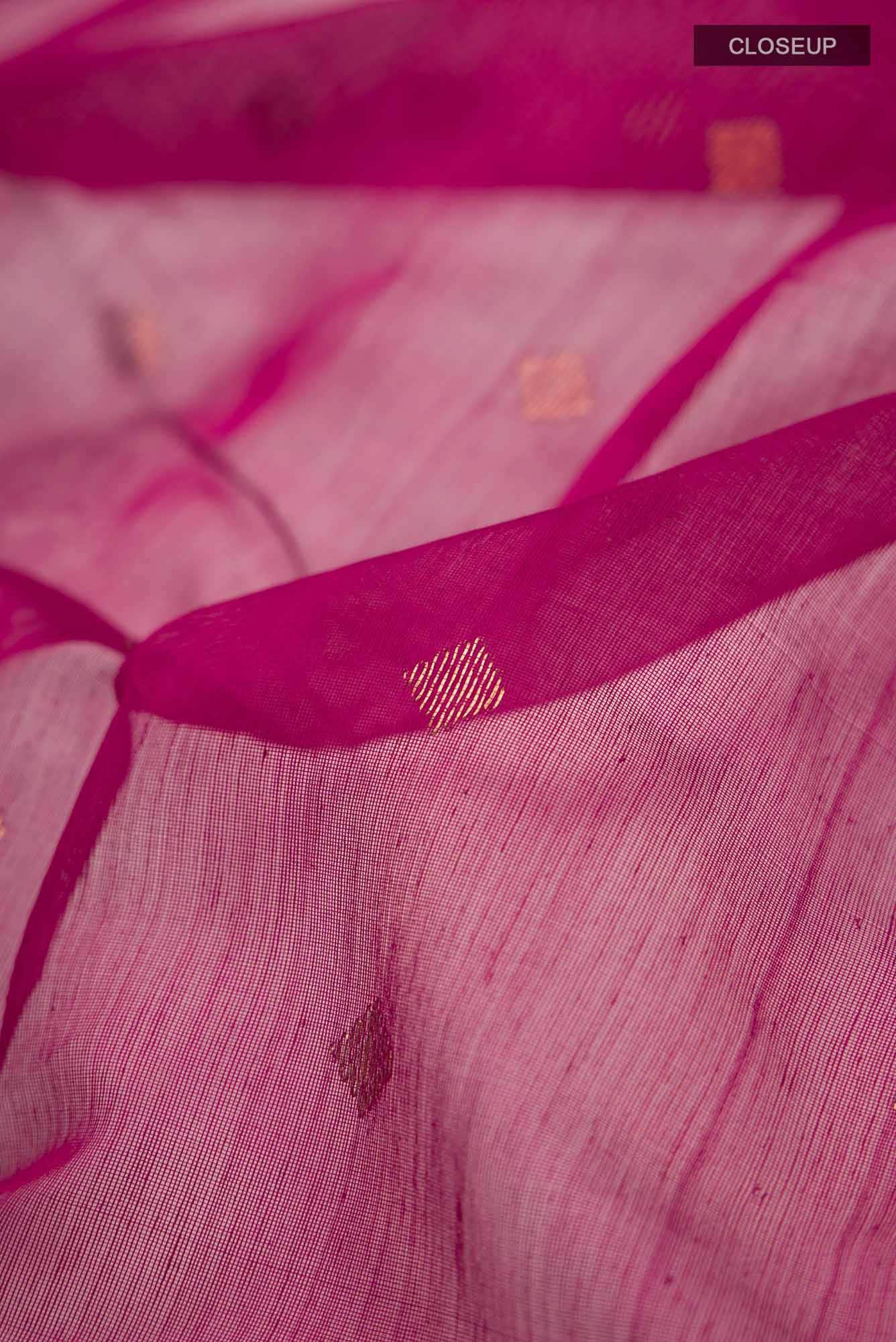 Dark Pink Chanderi Silk Cotton Saree