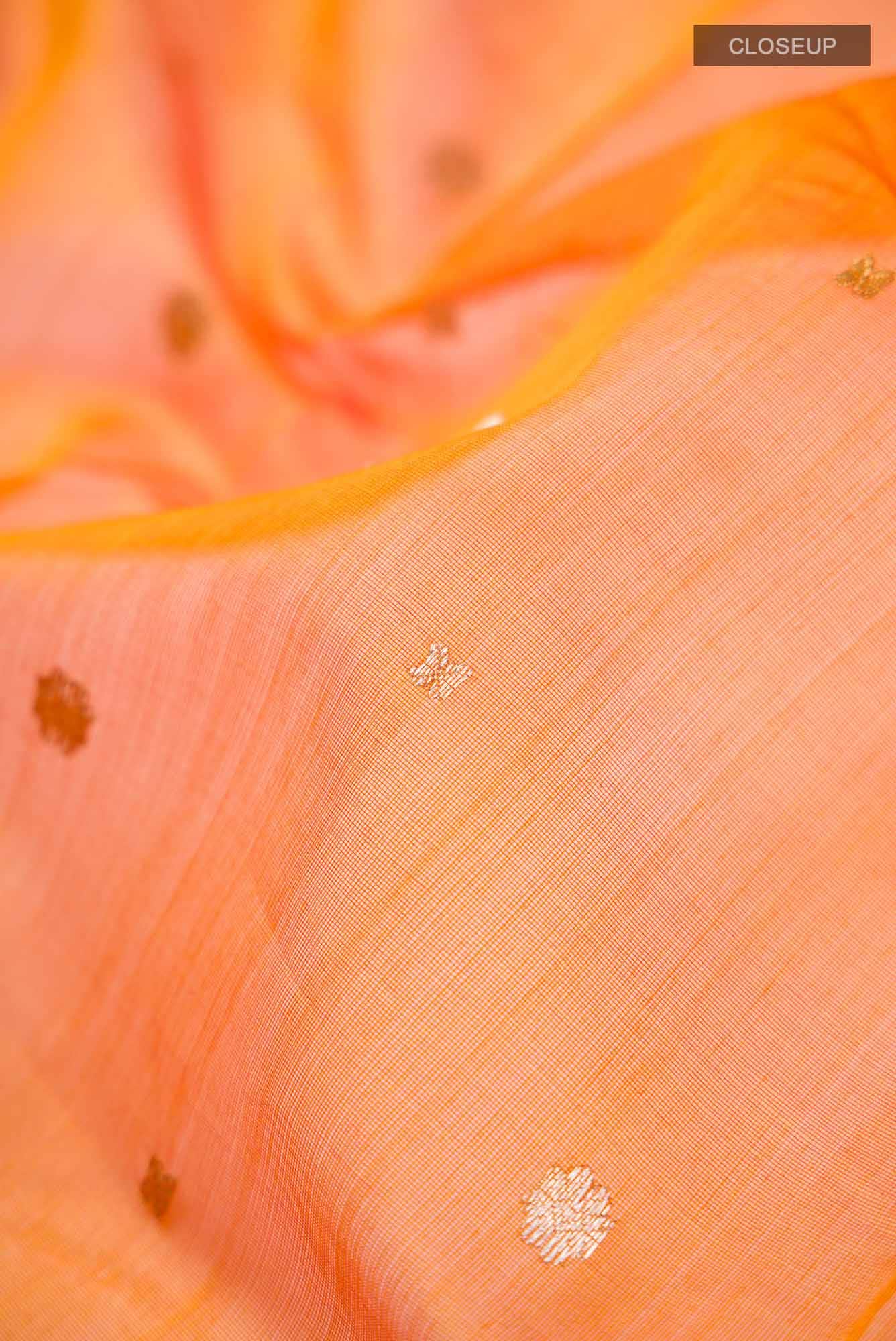 Orange Chanderi Silk Cotton Saree