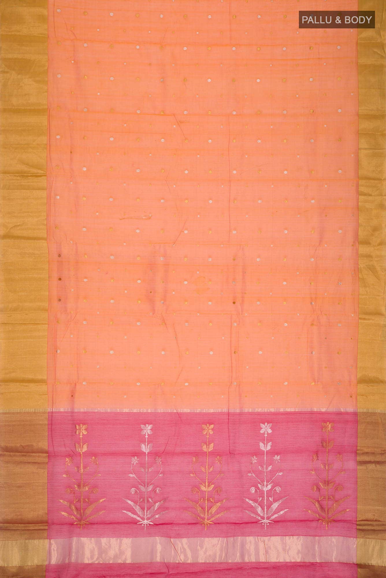 Orange Chanderi Silk Cotton Saree