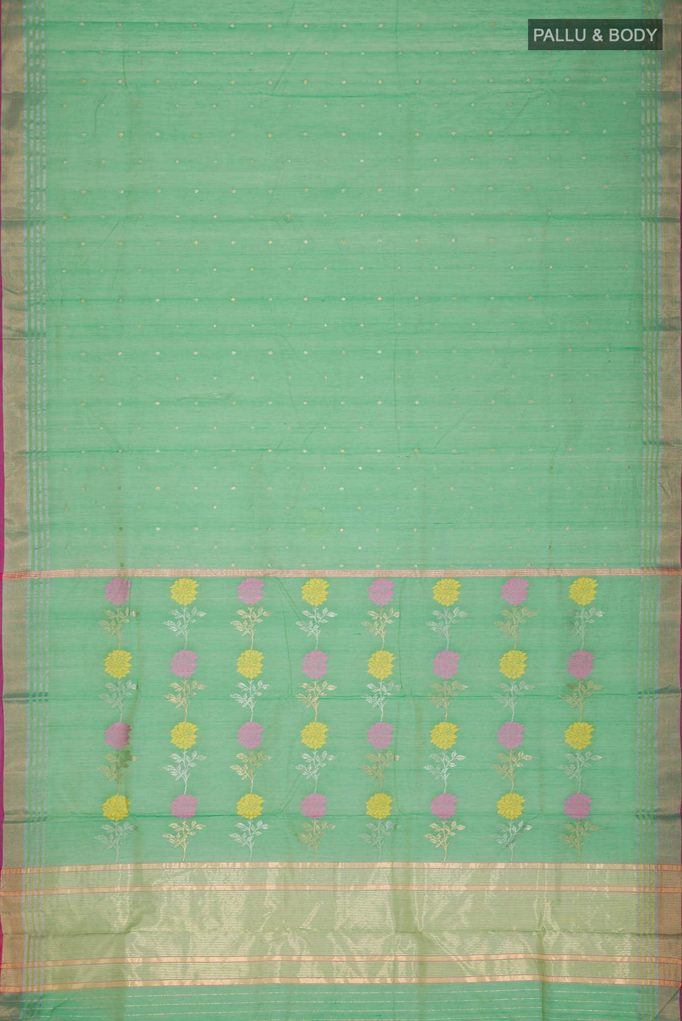 Green Chanderi Silk Cotton Saree