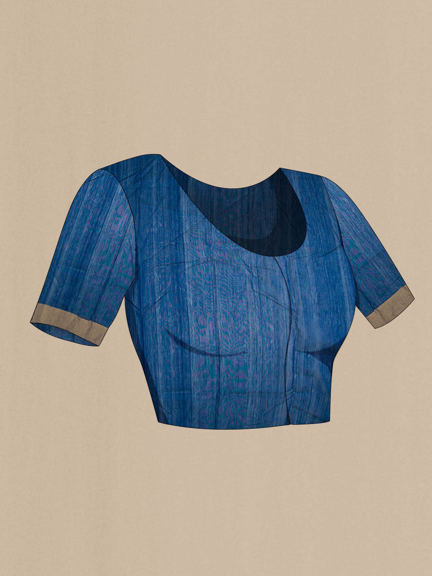 Peacock Blue Chanderi Silk Cotton Saree