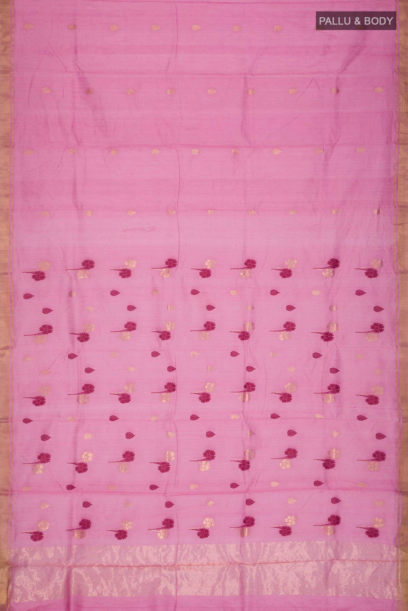 Pink Chanderi Silk Cotton Saree