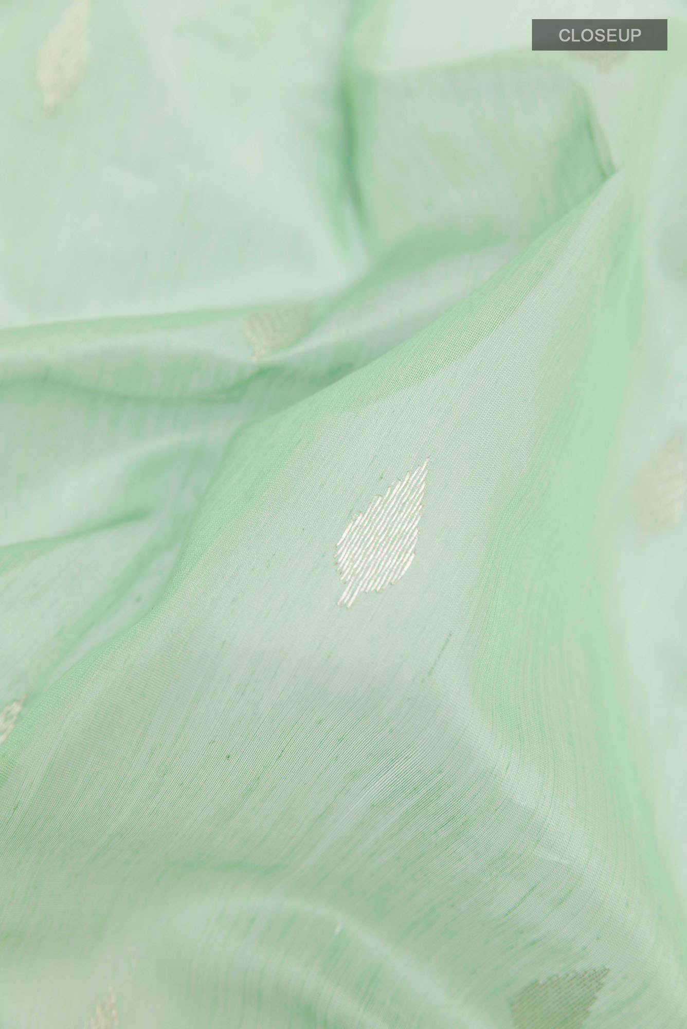 Pista Green Blended Chanderi Silk Cotton Saree