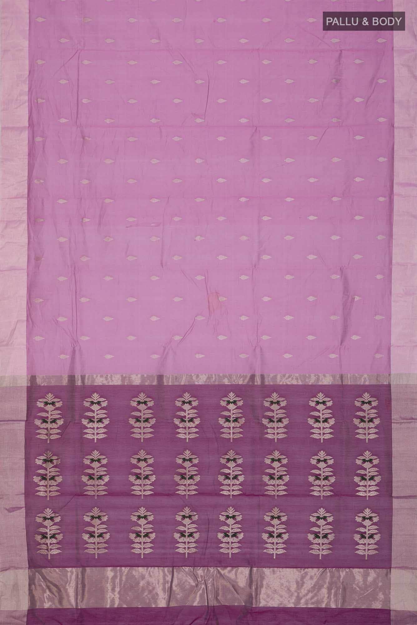Purple Chanderi Silk Cotton Saree