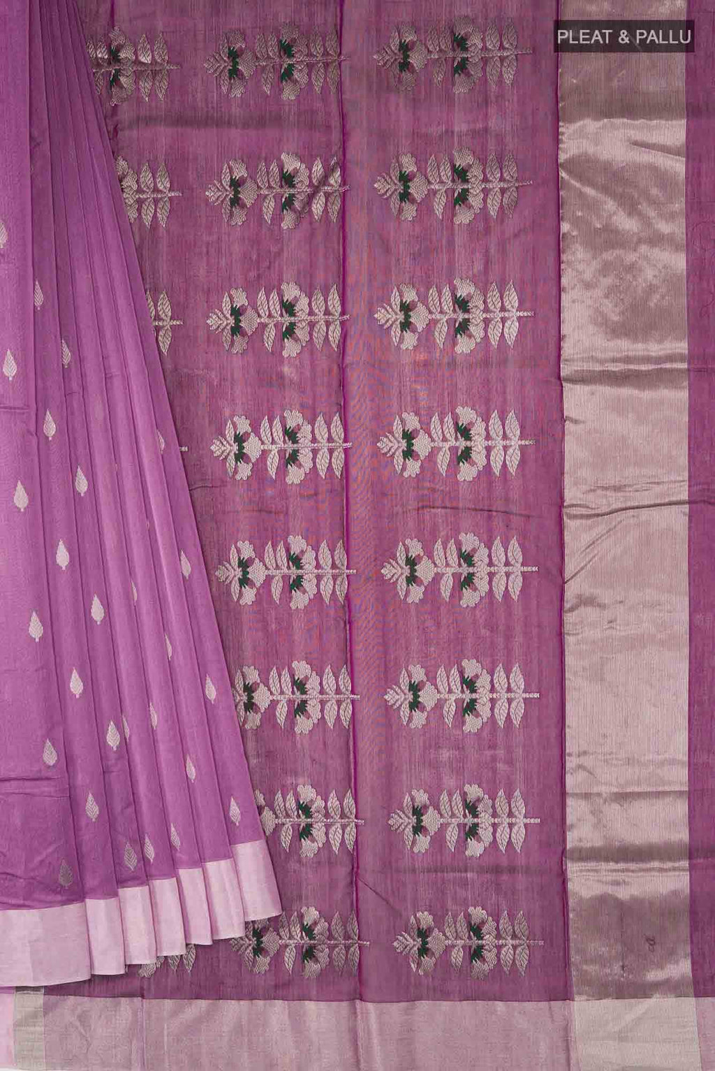 Purple Chanderi Silk Cotton Saree