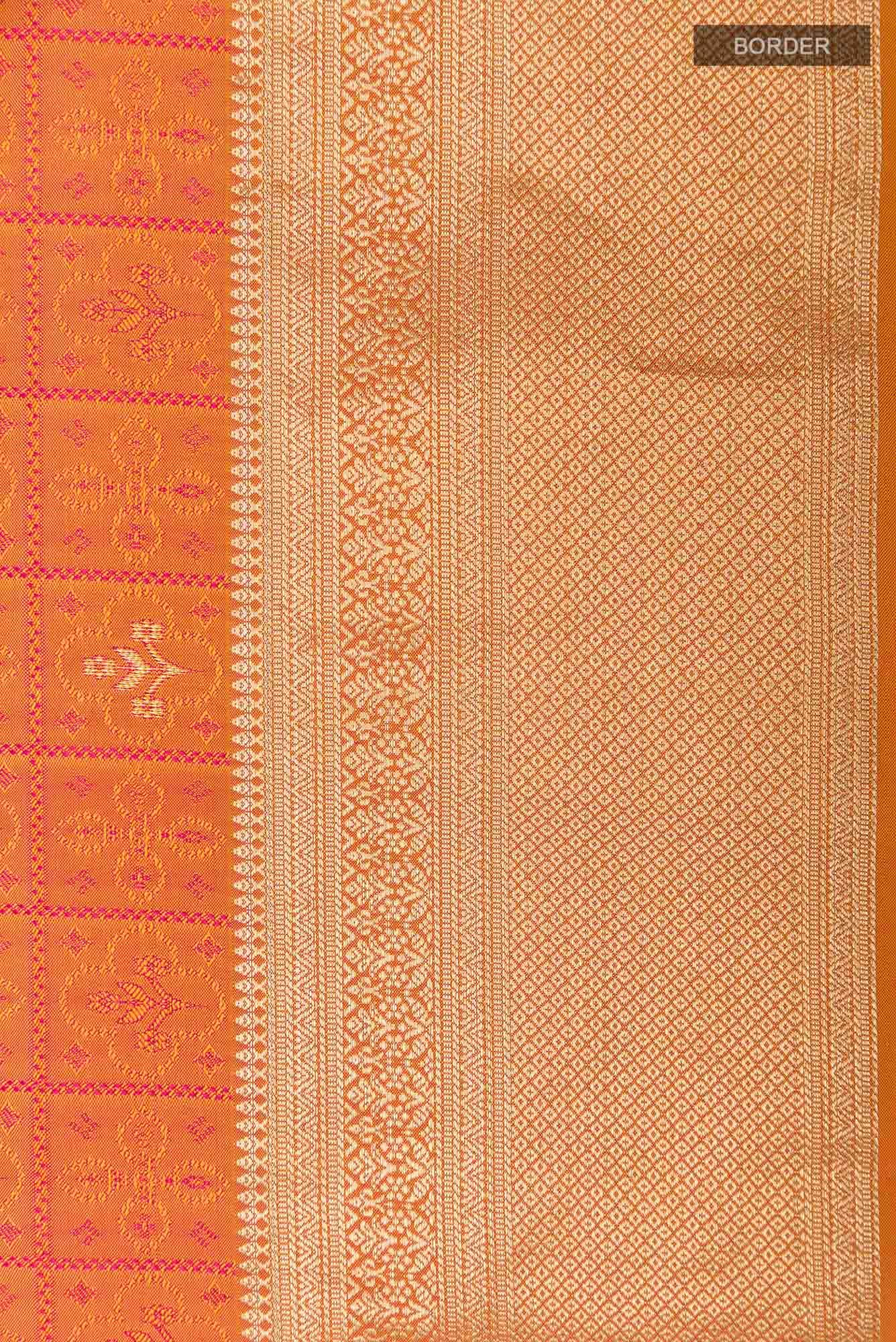 Brick Orange Soft Silk Saree