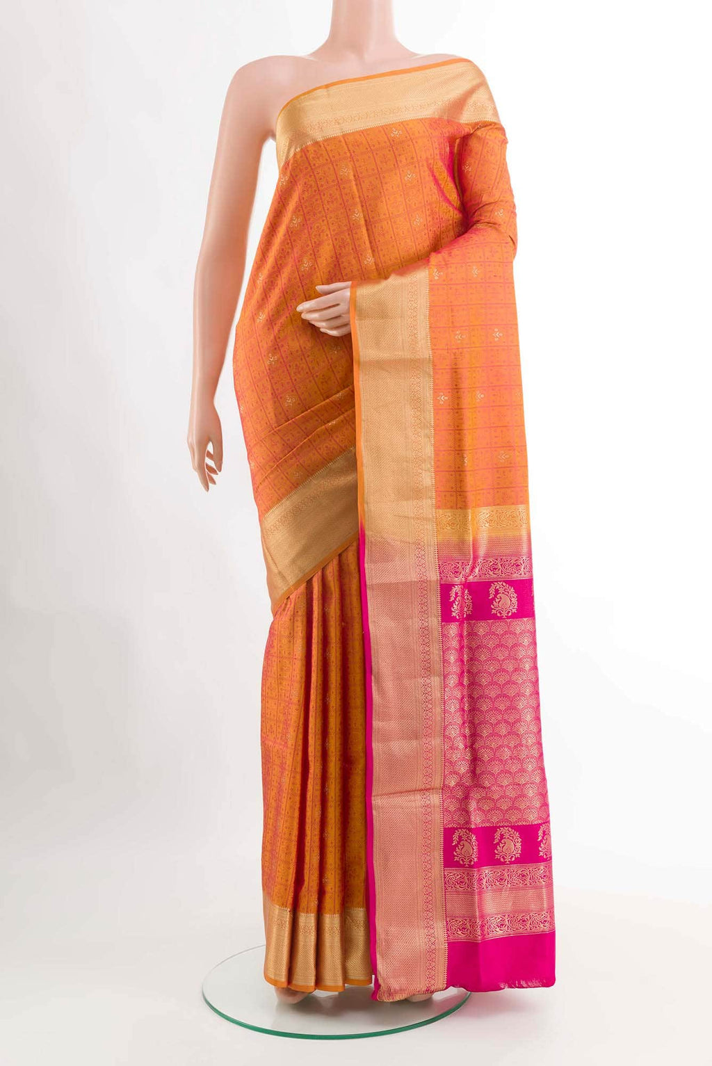 Brick Orange Soft Silk Saree