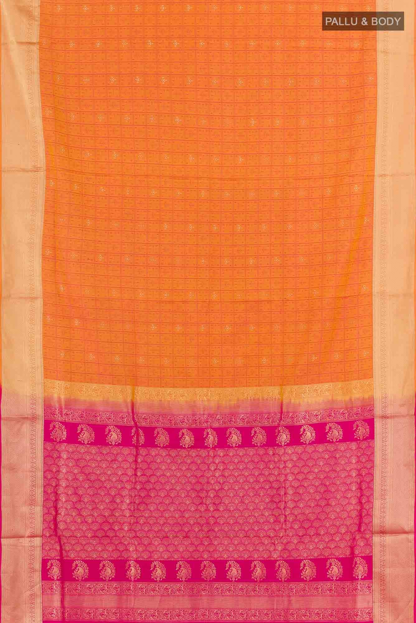 Brick Orange Soft Silk Saree