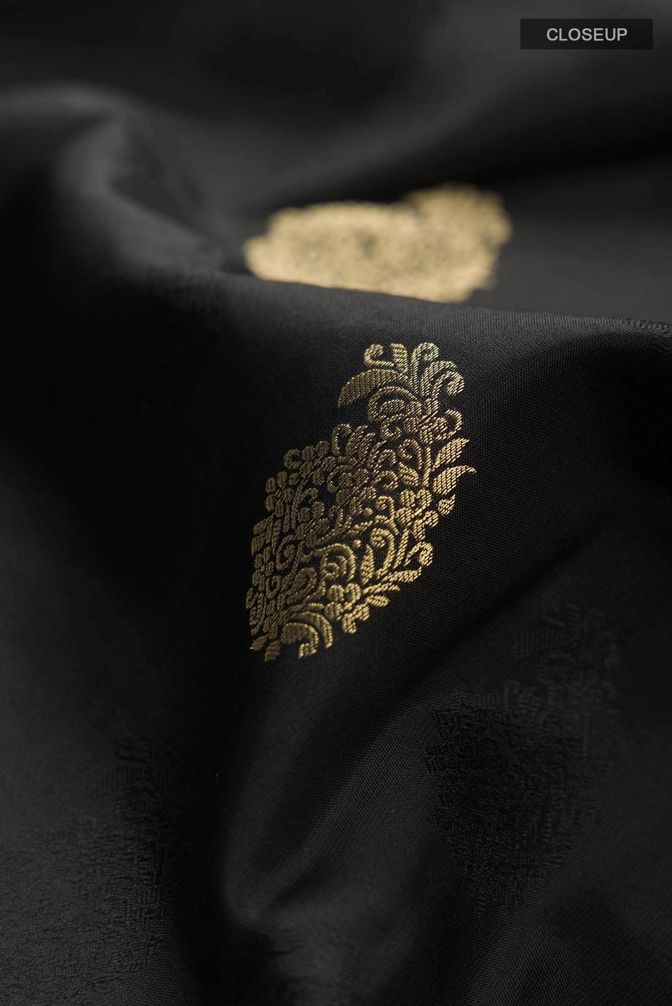 Black Kanchipuram Silk Saree