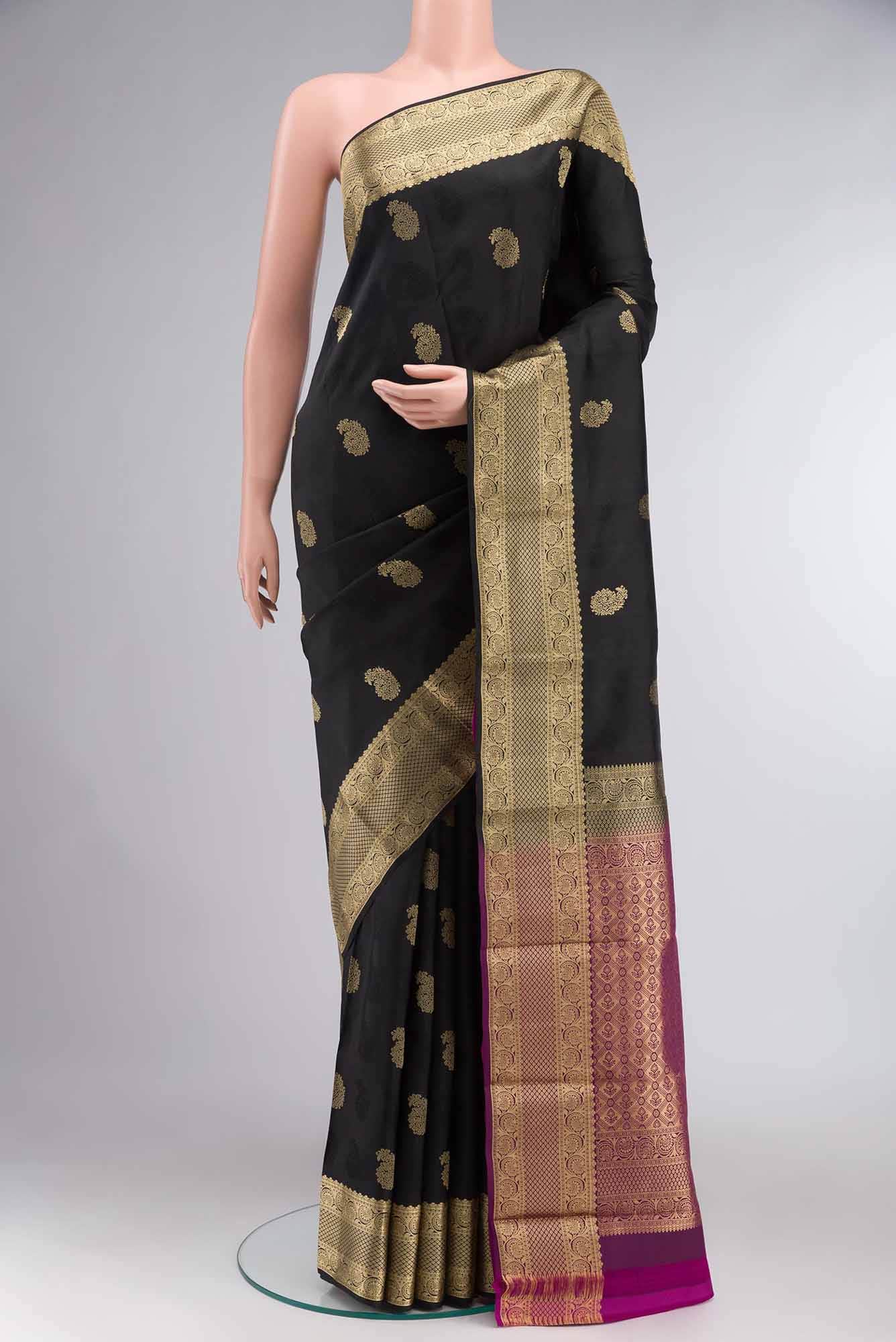 Black Kanchipuram Silk Saree