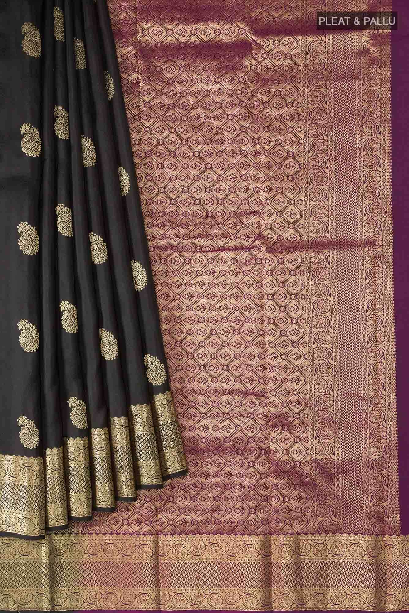 Black Kanchipuram Silk Saree