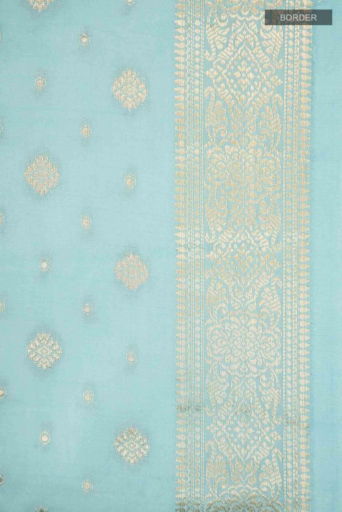 Blue Banarasi Raw Silk Saree