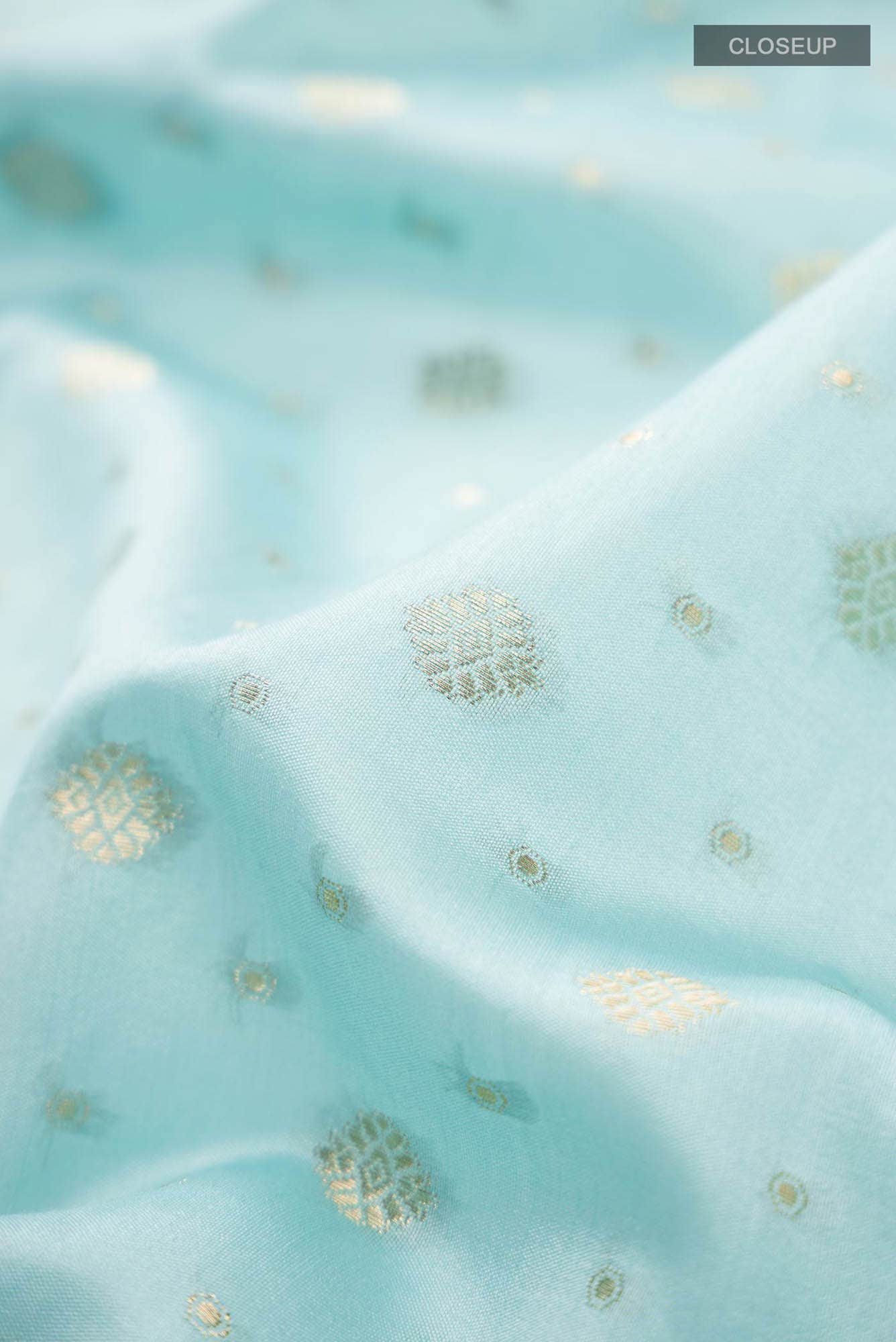 Blue Banarasi Raw Silk Saree