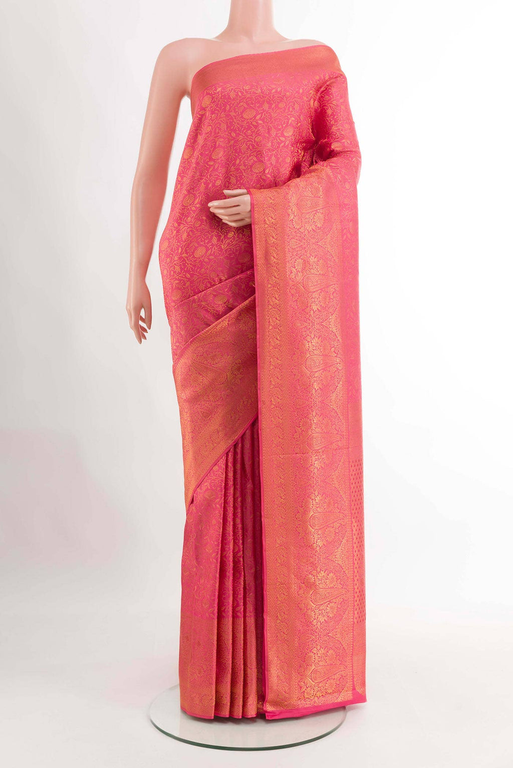Peach Kanchipuram Silk Saree