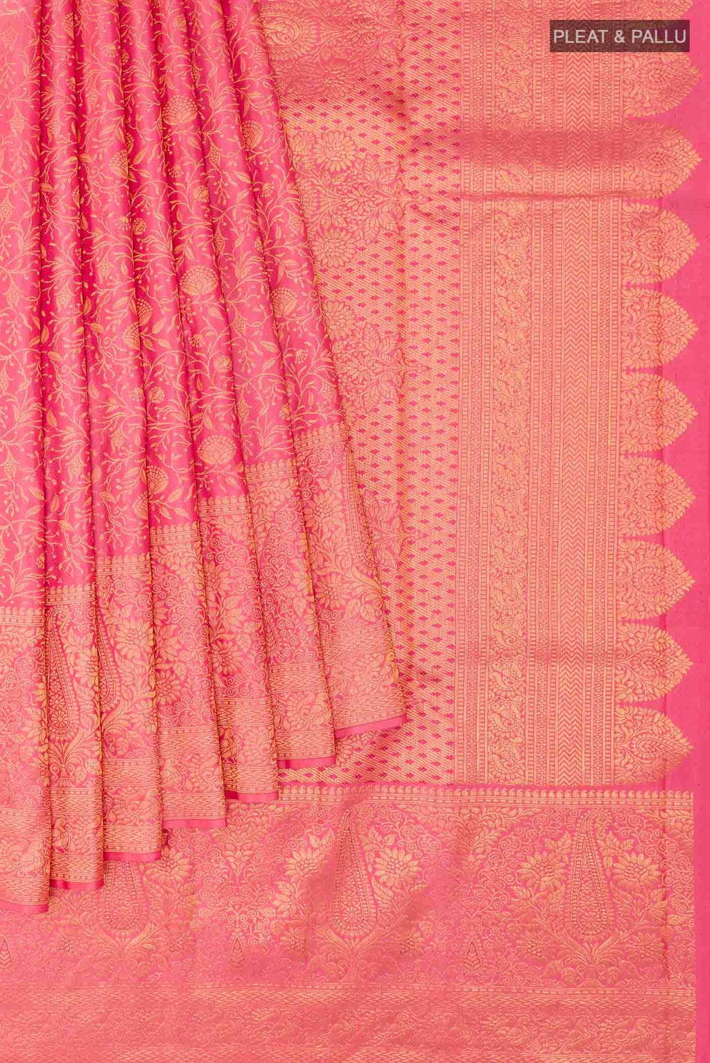 Peach Kanchipuram Silk Saree