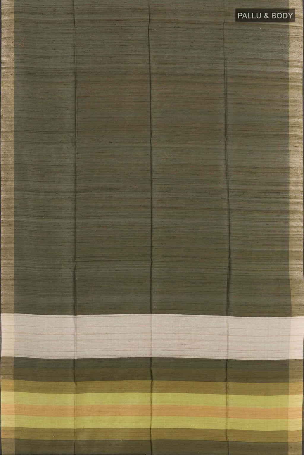 Mehandi Green Tussar Silk Saree