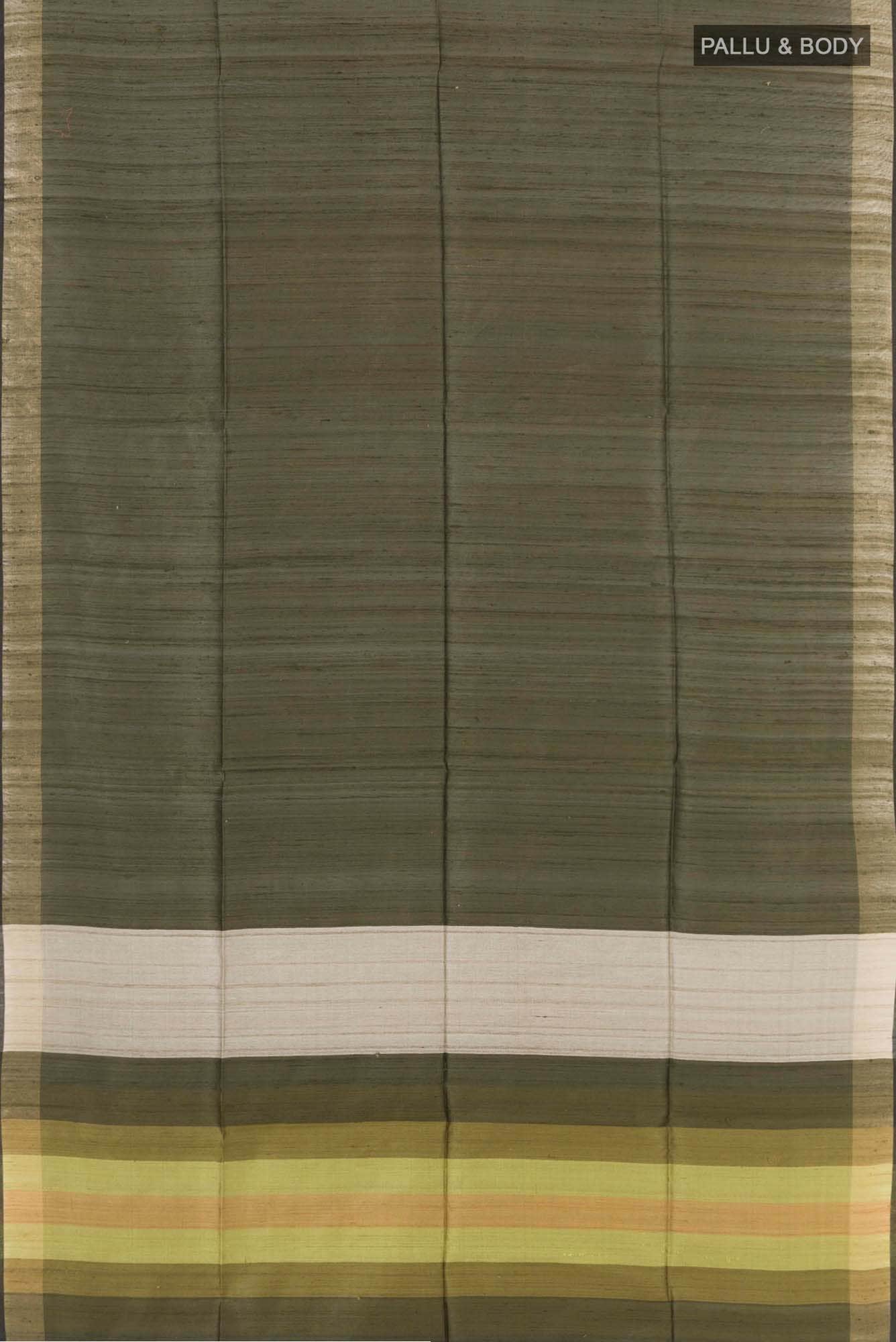 Mehandi Green Tussar Silk Saree