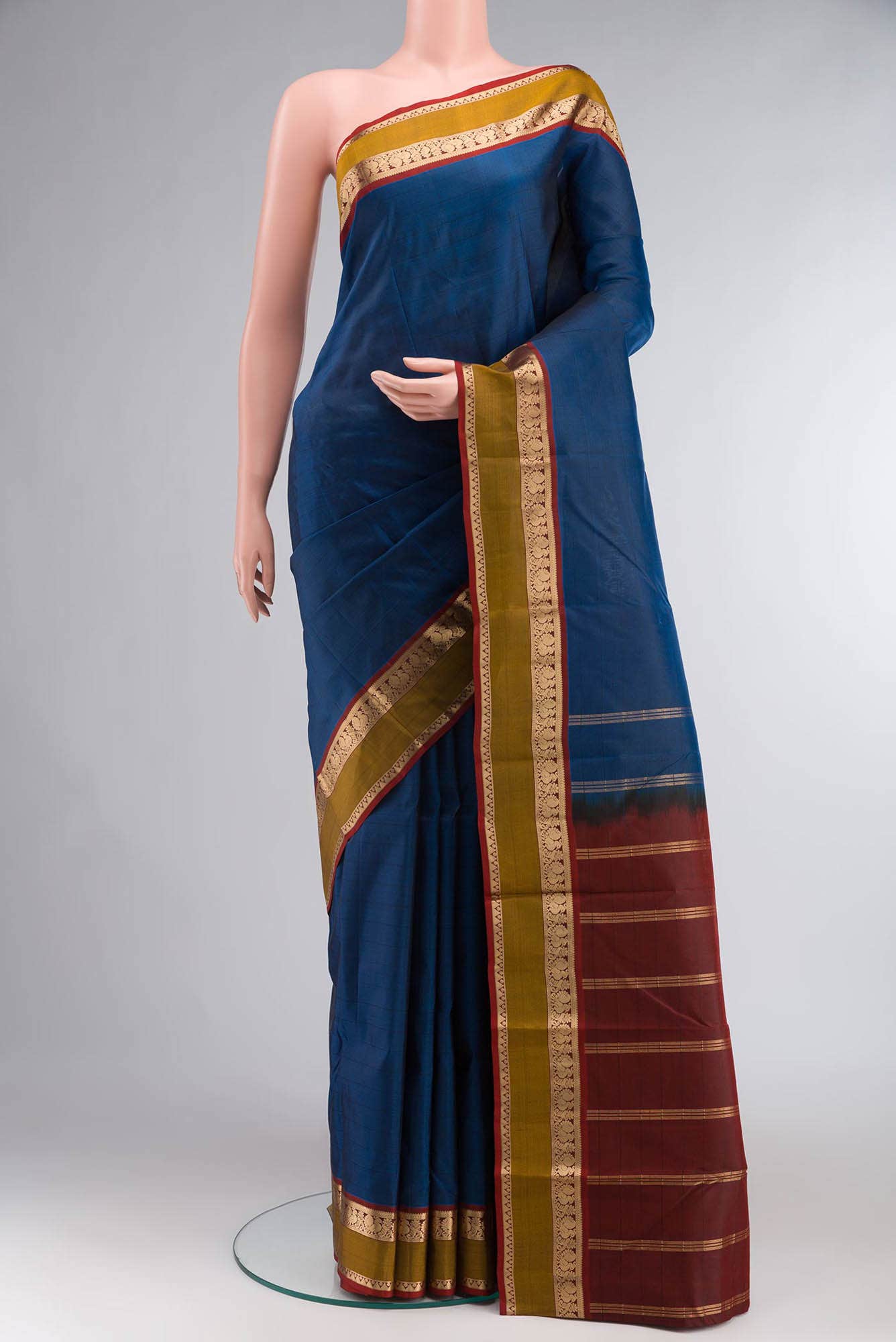 Blue Kanchipuram Silk Saree
