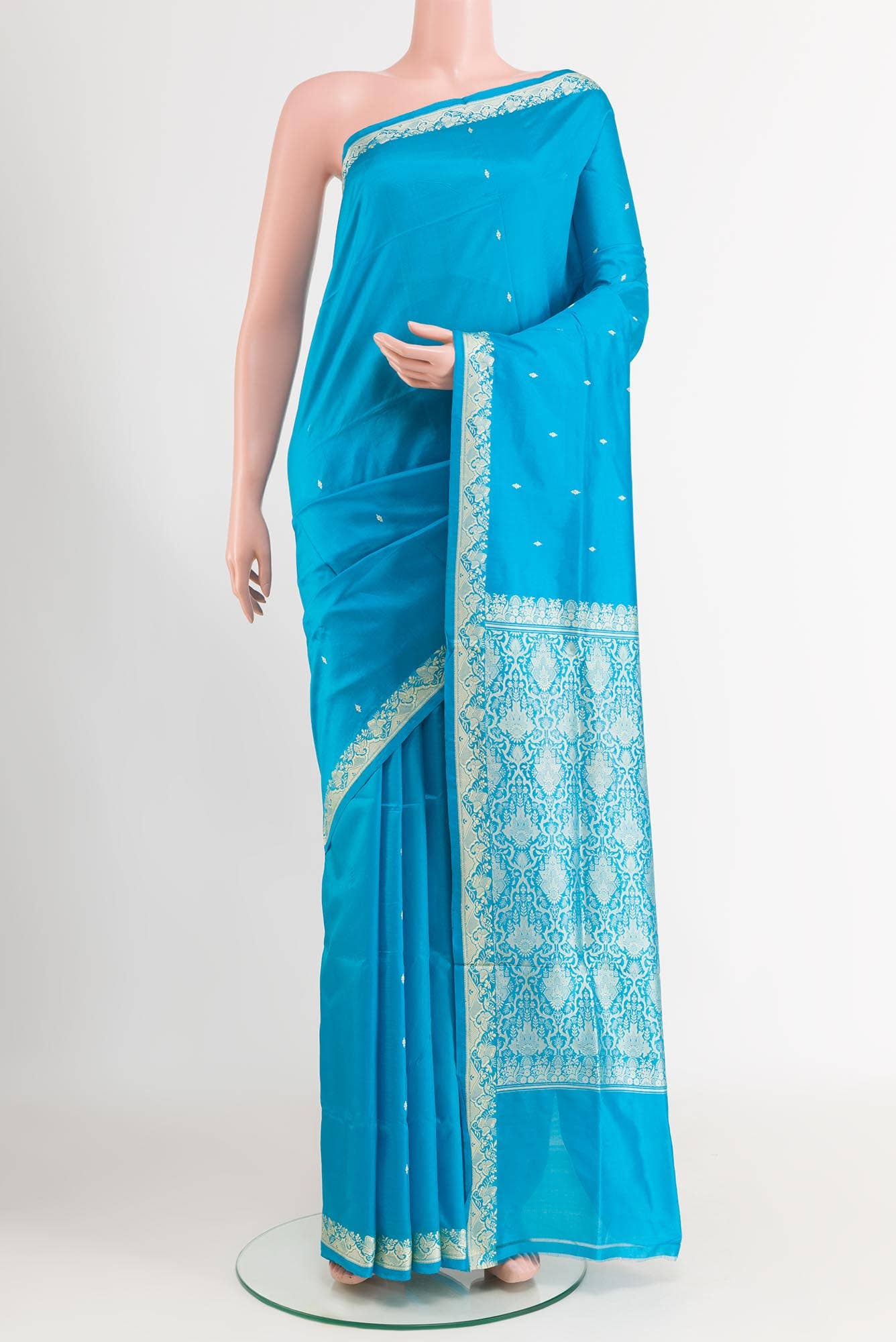 Blue Banarasi Katan Silk Saree