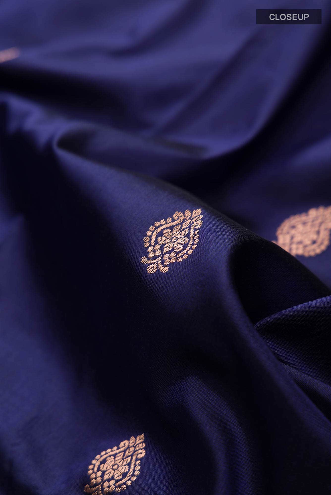 Blue Banarasi Katan Silk Saree
