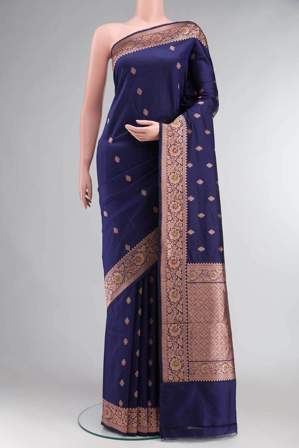 Blue Banarasi Katan Silk Saree